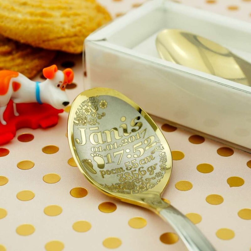 Чайная ложка Gold с метрикой