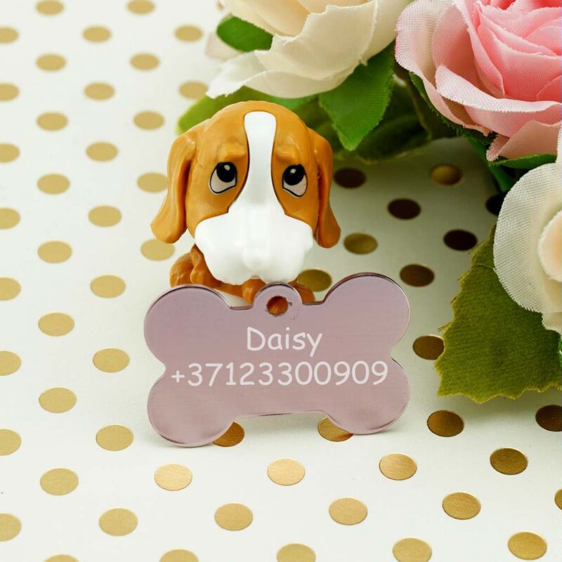 Dzīvnieku žetons ar gravējumu Rose III