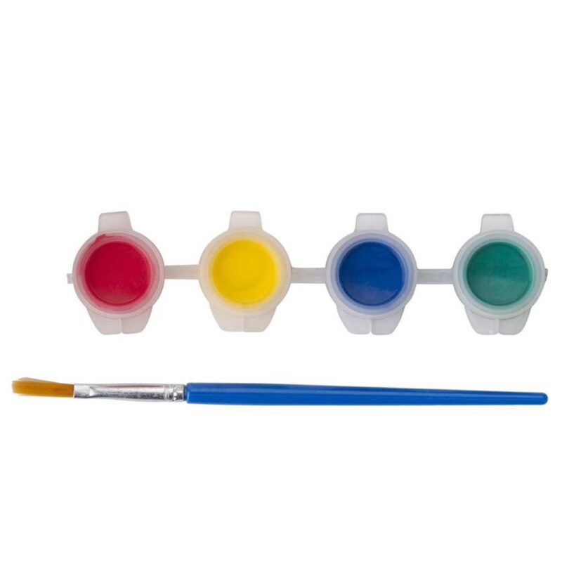 Cкворечник с красками и кисточкой