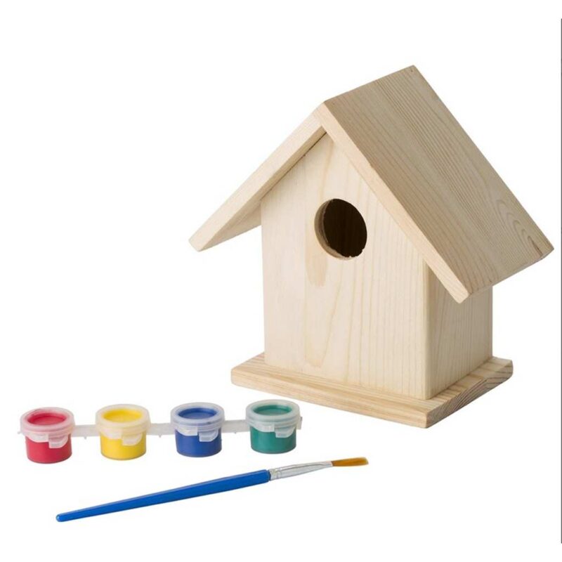 Cкворечник с красками и кисточкой