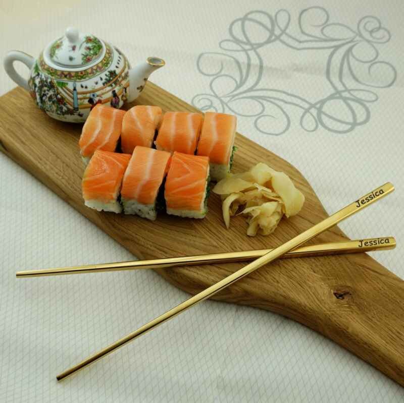 Suši kociņi ar gravējumu Gold Suši kociņi ar gravējumu Gold