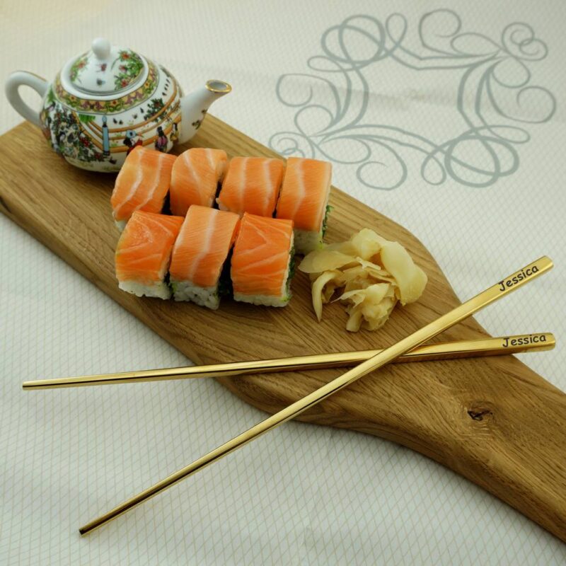 Суши палочки с гравировкой Gold