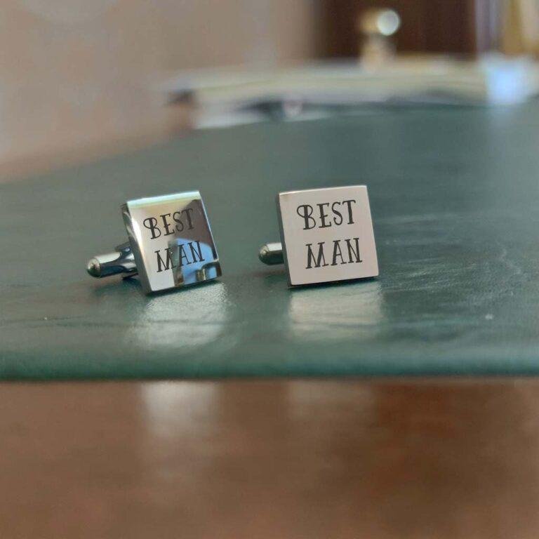 Aproču pogas "SQ Silver" ar gravējumu