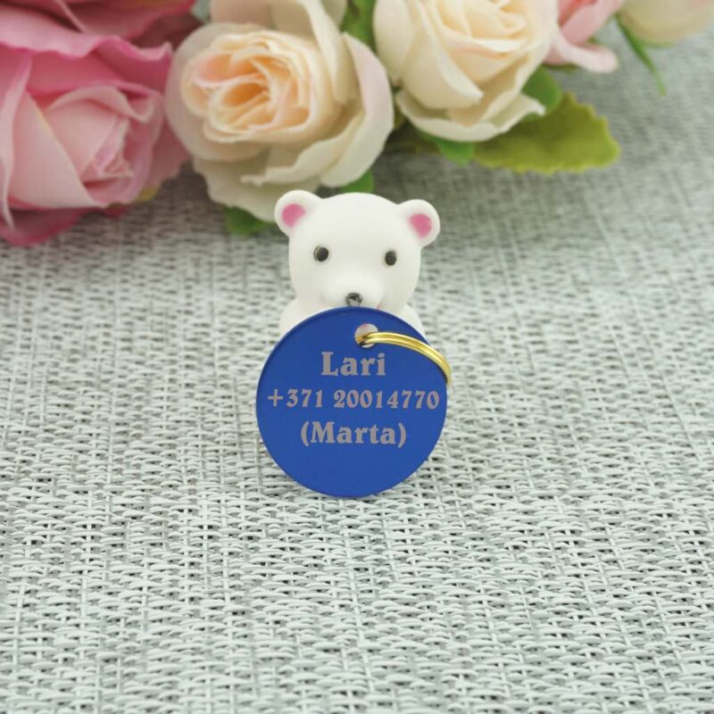 Dzīvnieku žetons ar gravējumu Blue I