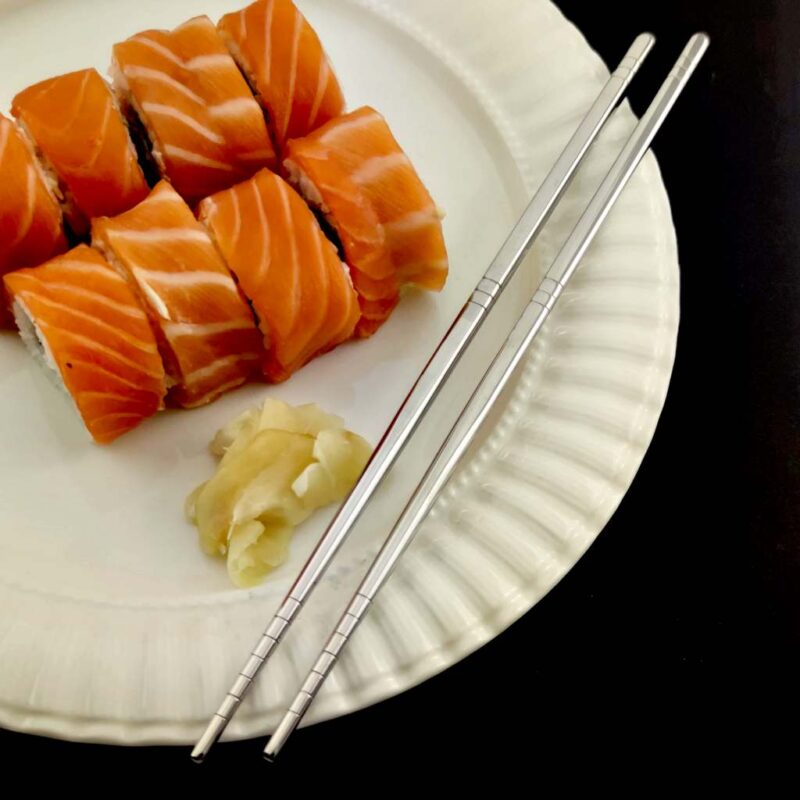 Суши палочки с гравировкой Silver