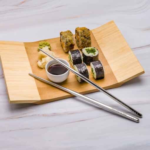 Suši kociņi ar gravējumu Silver