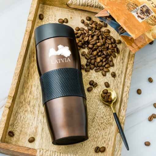 Termokrūze "Latvia" Air Gifts 375 ml Brown