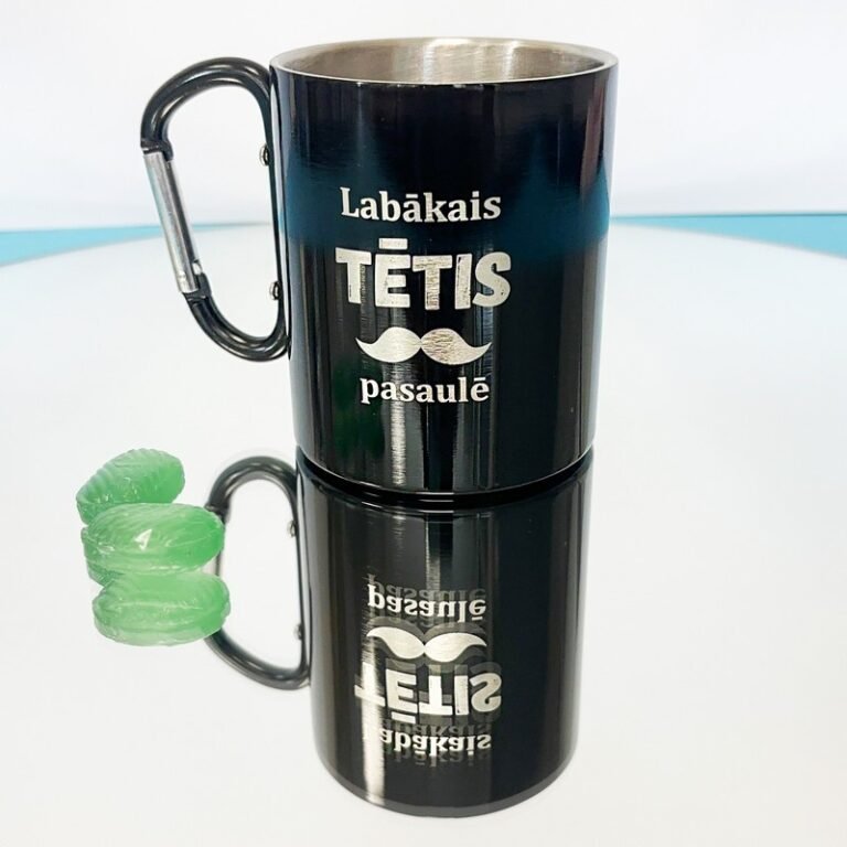 Krūze ar karabīni “Labākais Tētis” 280ml Black Krūze ar karabīni “Labākais Tētis” 280ml Black